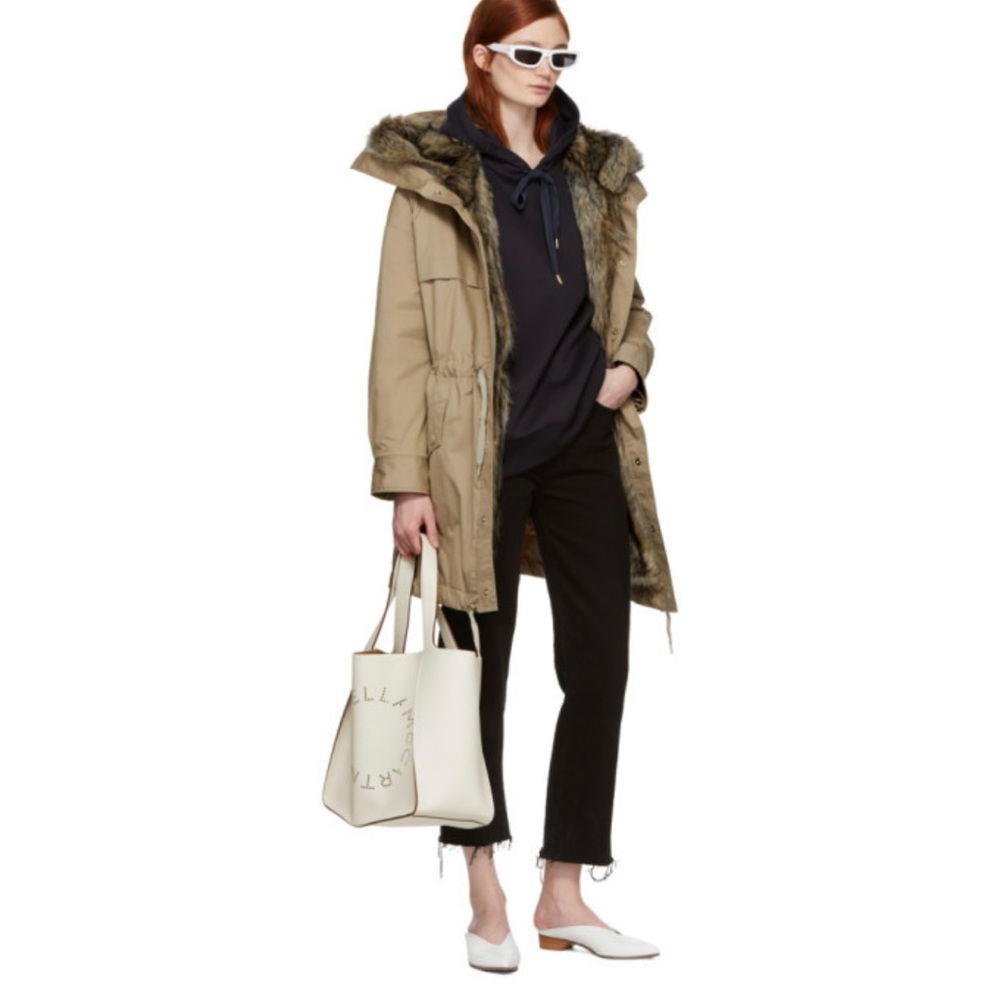 Stella McCartney faux fur lining hooded winter parka coat size IT40 - Picture 2 of 15